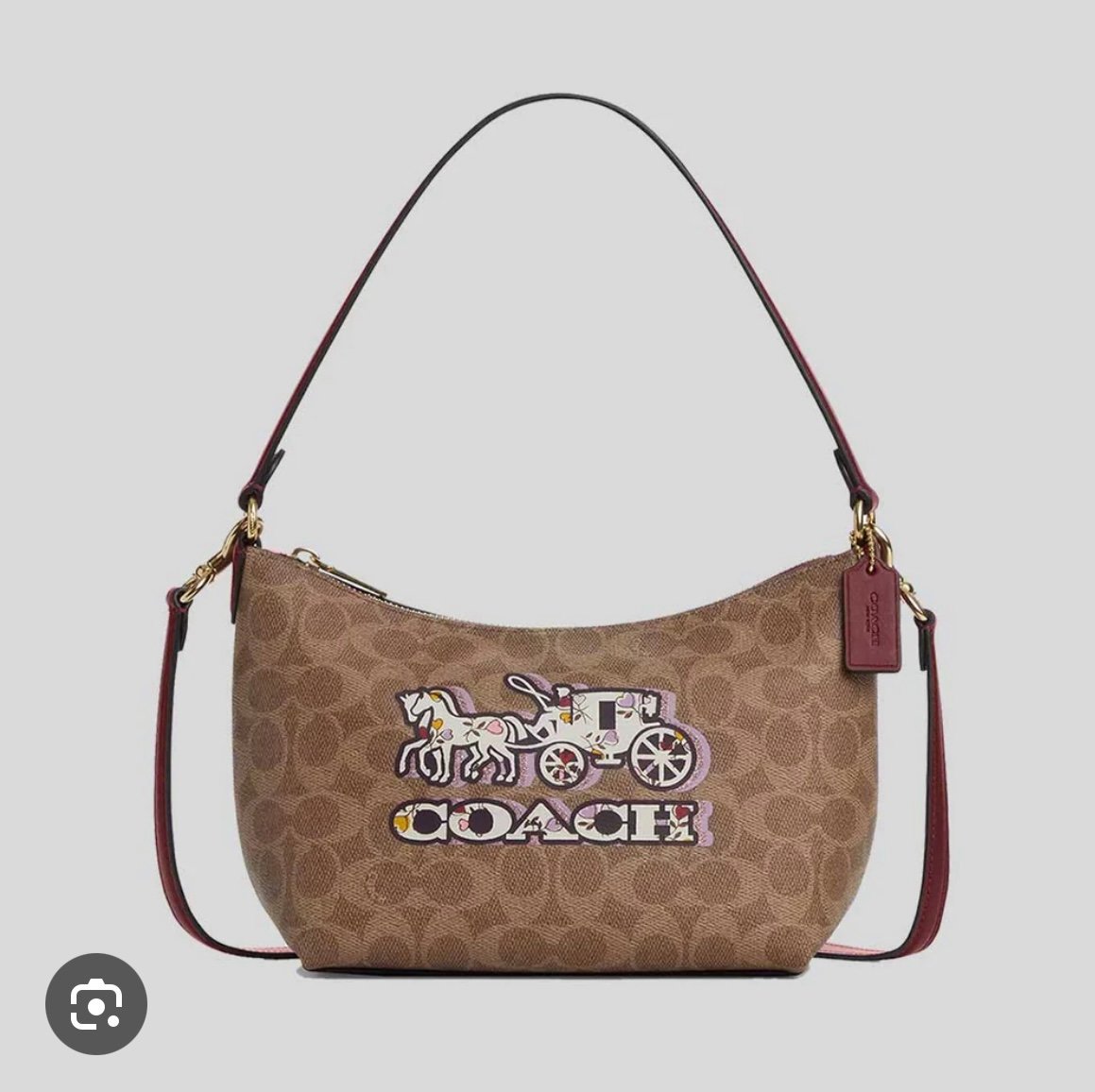 Coach Zip Top Shoulder/Crossbody Bag in Signature Canvas and