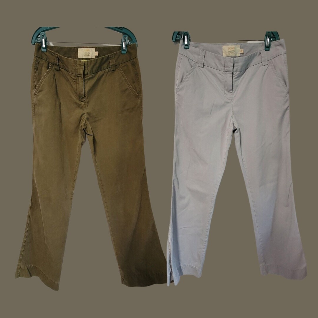 2 J CREW Weathered Broken-in Chino Classic Twill Pants Khaki Size 8T