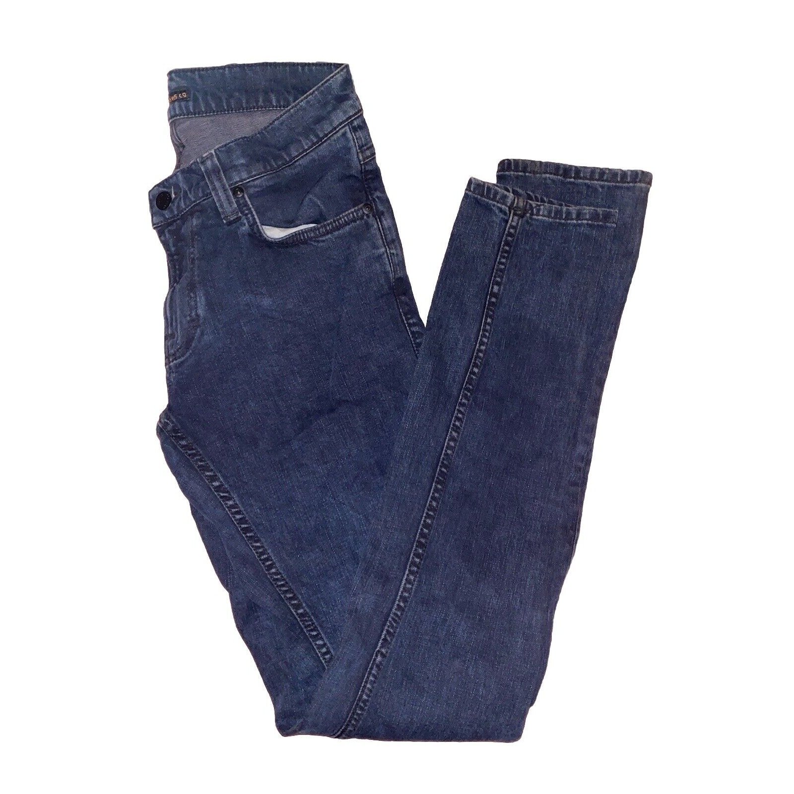 Nudie Jeans Men's 30x34 Black Tight Long John Skinny Pockets Cotton Stretch