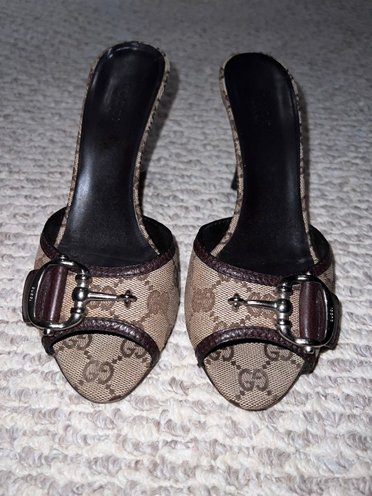 GG Monogram Heeled Slide
