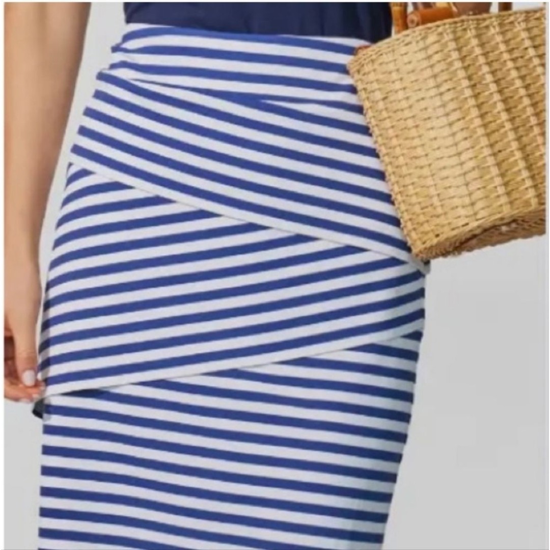 J. McLaughlin Nicola Striped Navy and White Mini Skirt Sz XL