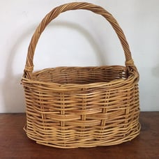 Rustic farmhouse woven wood basket