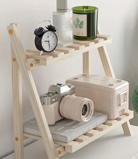Wooden Desktop Storage Shelf 2-Tier Table Rack Trapezoidal Desktop Storage Wooden Desktop Storage Shelf 2-Tier Table Rack Trapezoidal Desktop Storage