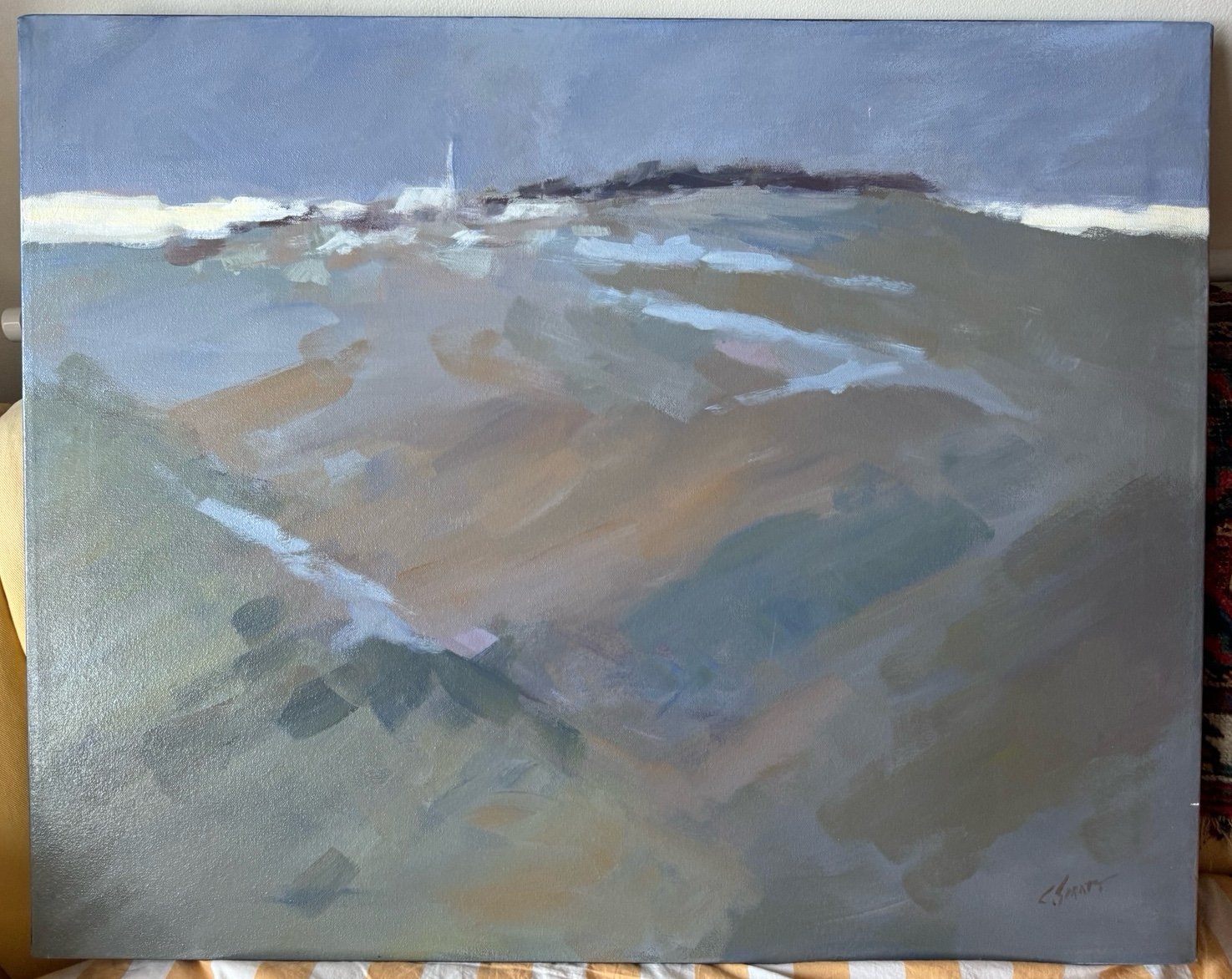 Original Oil on Canvas – Signed Seascape Landscape Painting by Charles Spratt