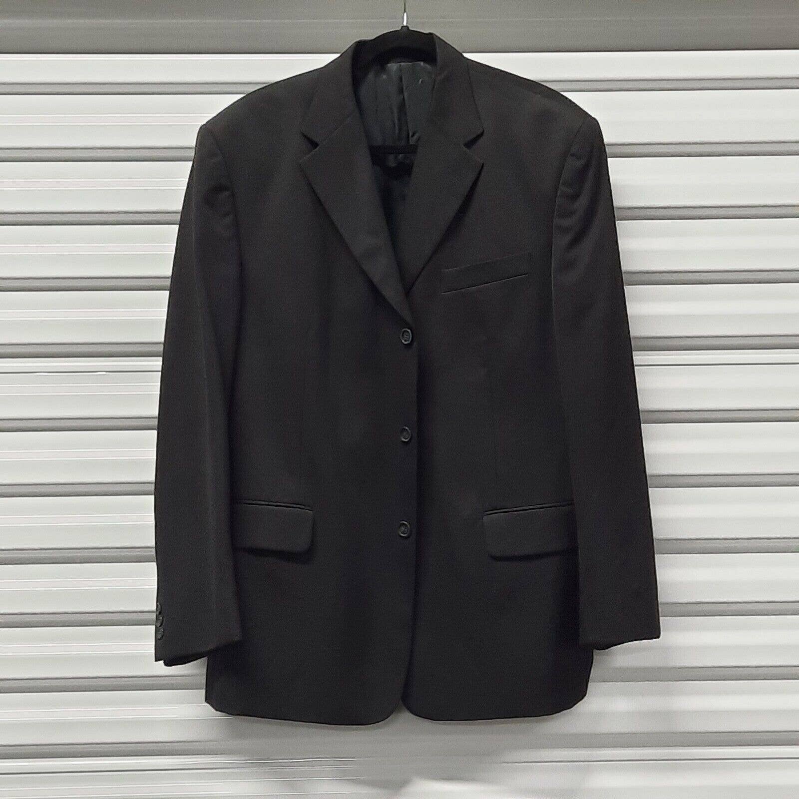 Vintage Massimo Moda Suit Blazer Men 44R Black Sport Coat Jacket