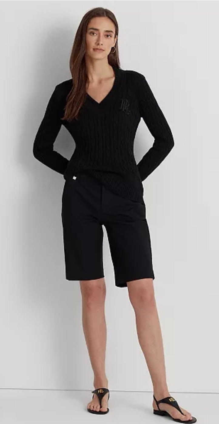 Women’s size 8 Ralph Lauren NWT black pleat front Bermuda shorts
