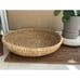 Vintage Handmade Pine Needle Straw Woven Round Spiral Basket Native American