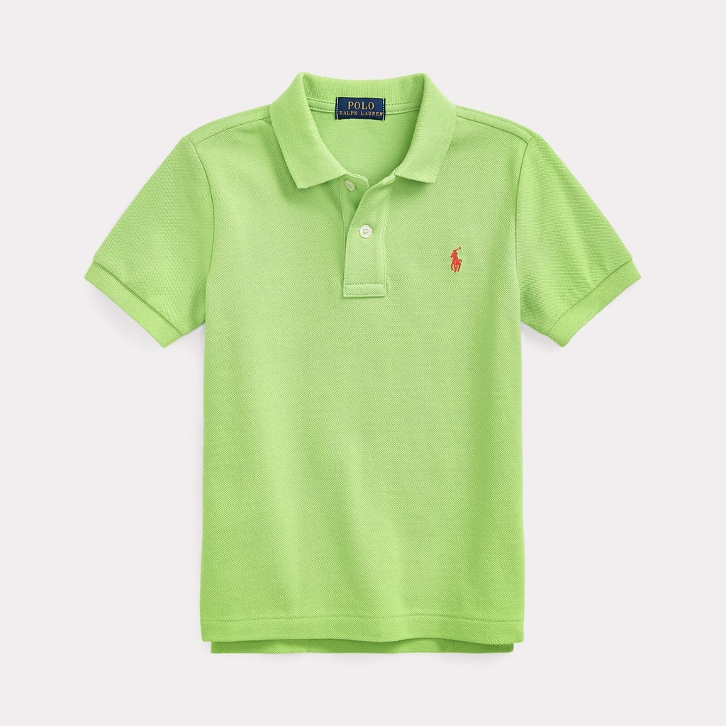 NWT Polo Ralph Lauren Little Boys Mesh Polo Shirt Green Pony Orange 49 - Size 5