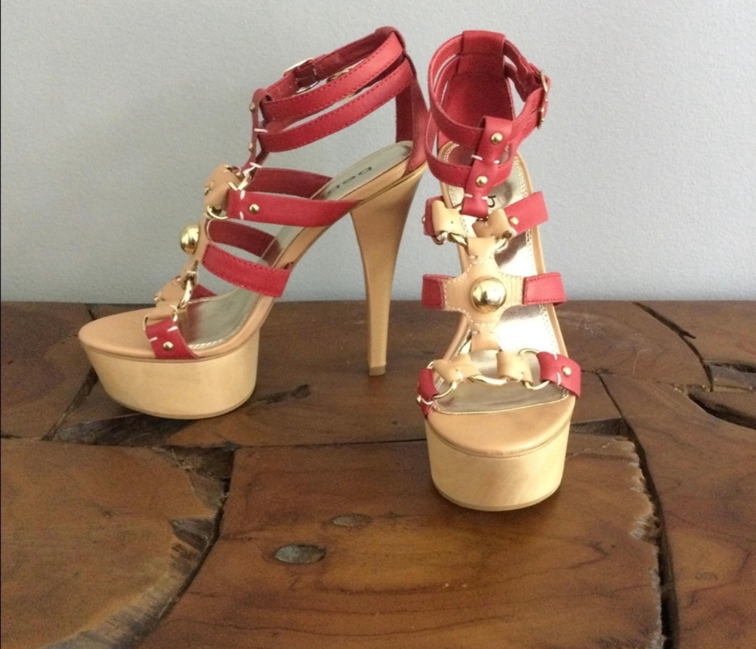 Bebe Marcelle Red Stiletto Sandals