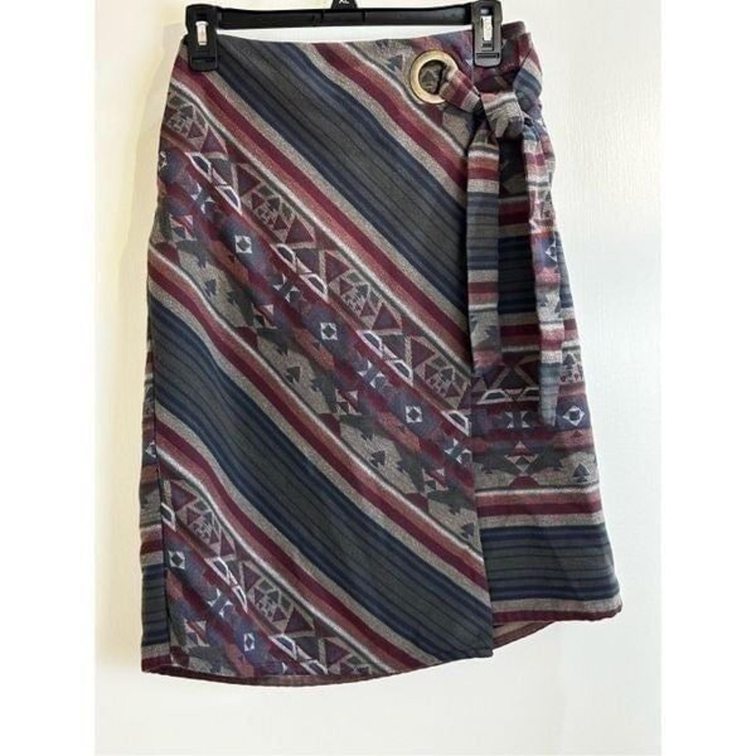 Orvis faux wrap skirt cotton blend size M