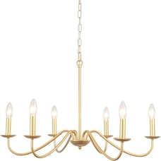 Adsensty Gold Chandelier for Dining Room 6-Light Modern Chandelier Ceiling Light