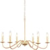 Adsensty Gold Chandelier for Dining Room 6-Light Modern Chandelier Ceiling Light