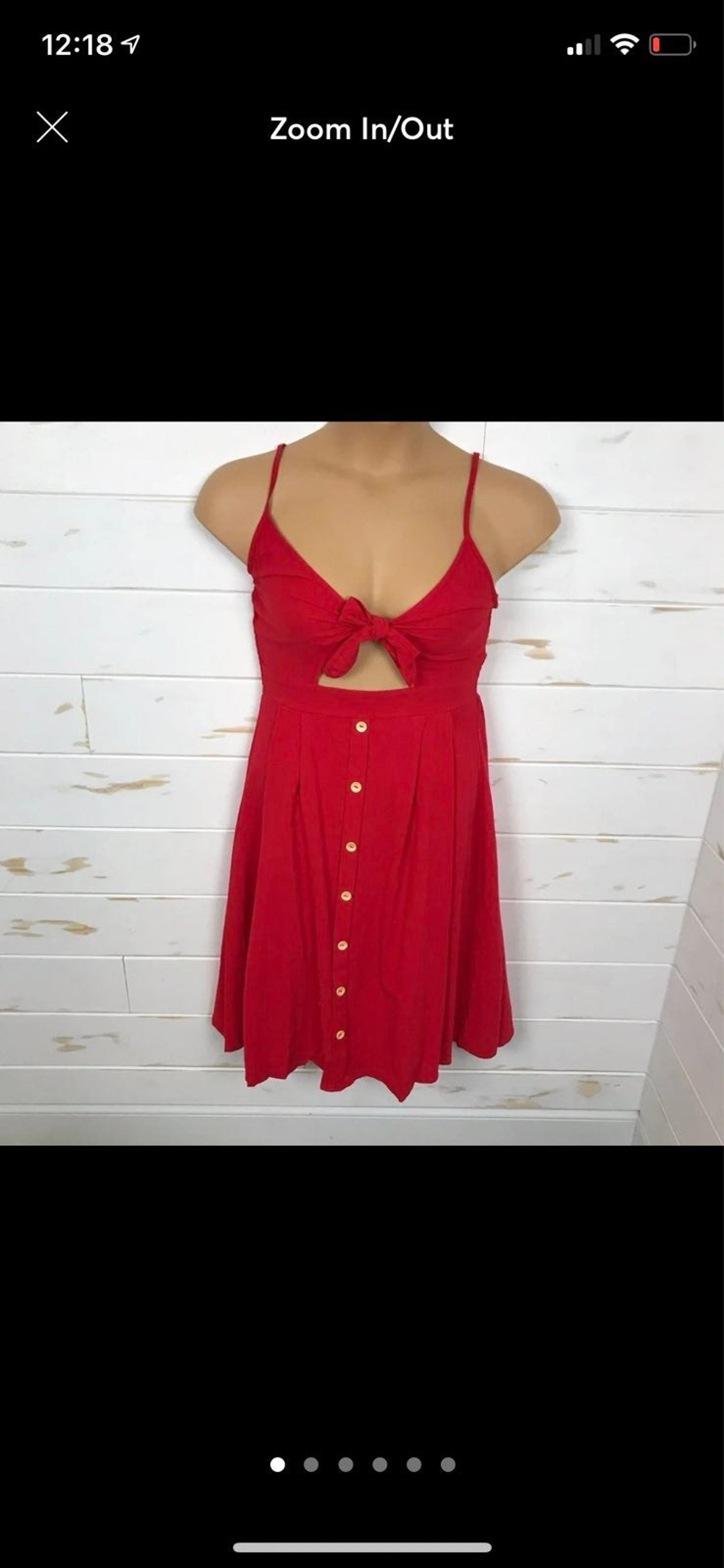 Zaful red button down dress
