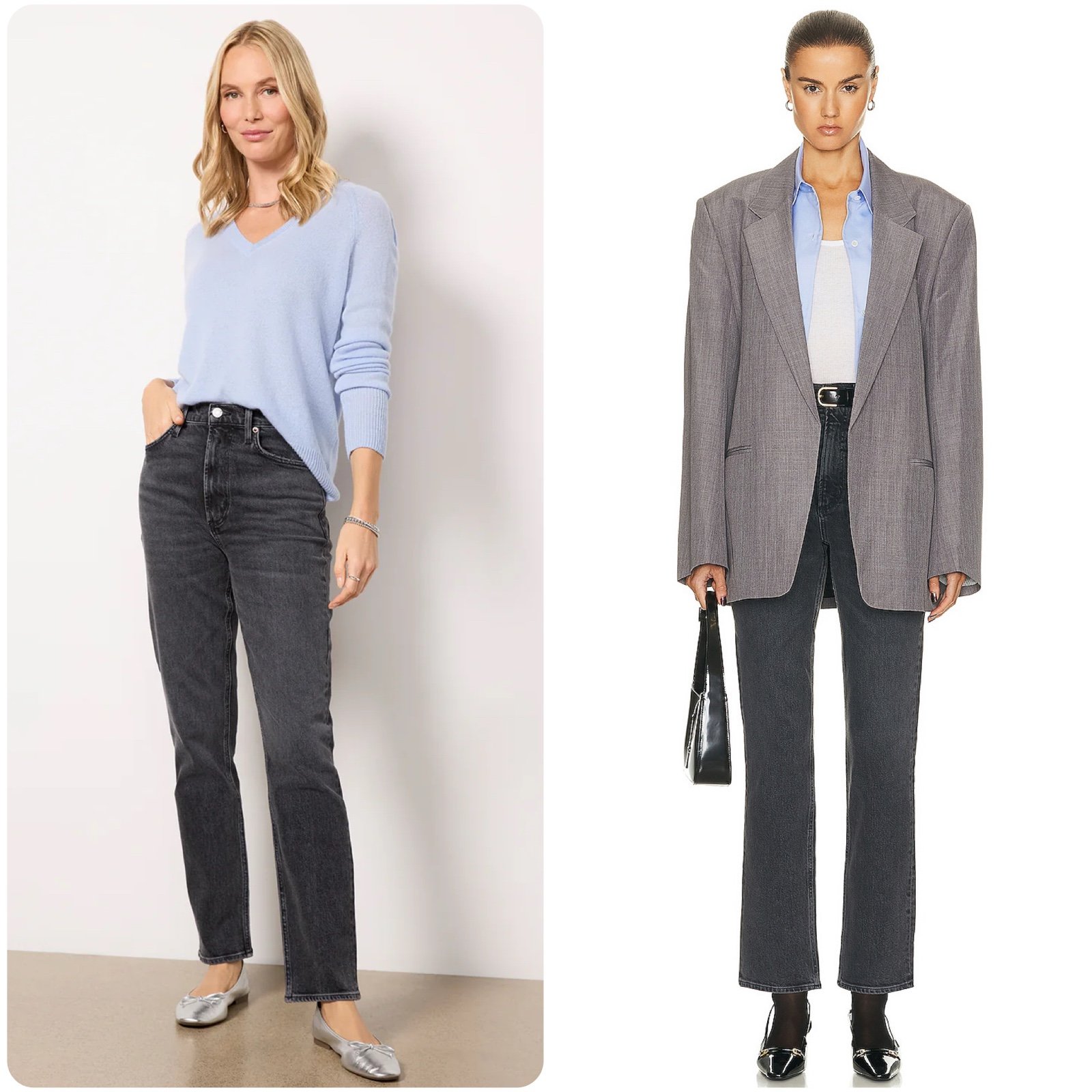 AGOLDE High Rise Stovepipe Jeans, Metal, 25”