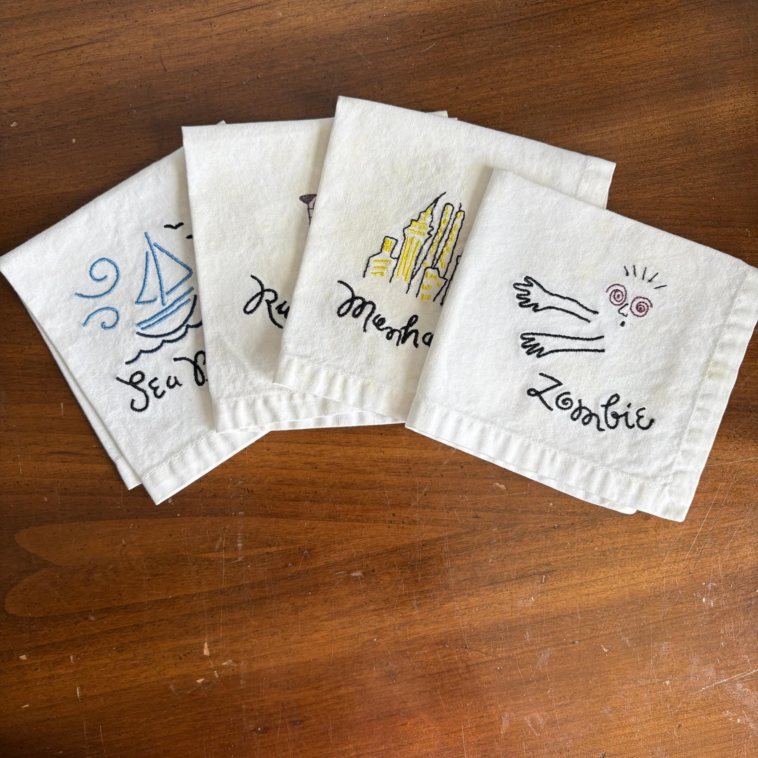Vintage Pottery Barn Cocktail Napkins