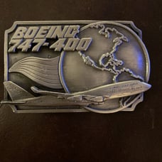 Boeing 747-400 Belt Buckle by Mary Carter Siskiyou 1987 Limited & Numbered #565