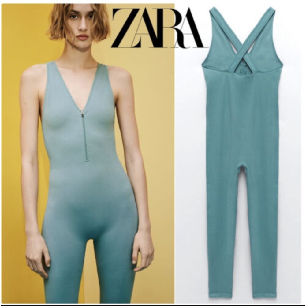 Zara Jumpsuit Size XS S Bodysuit Romper Balletcore Bodycon Party Athleisure