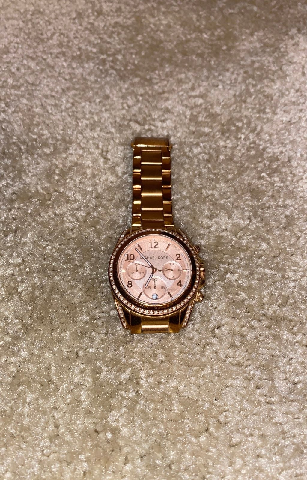 michael kors watch rose gold blue face
