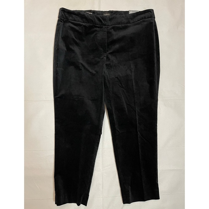 NWT New 139 Talbots Velvet Slim Ankle Black Pants Size 14WP