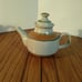 Iron Mountain Stonewear Whispering Pines teapot with lid