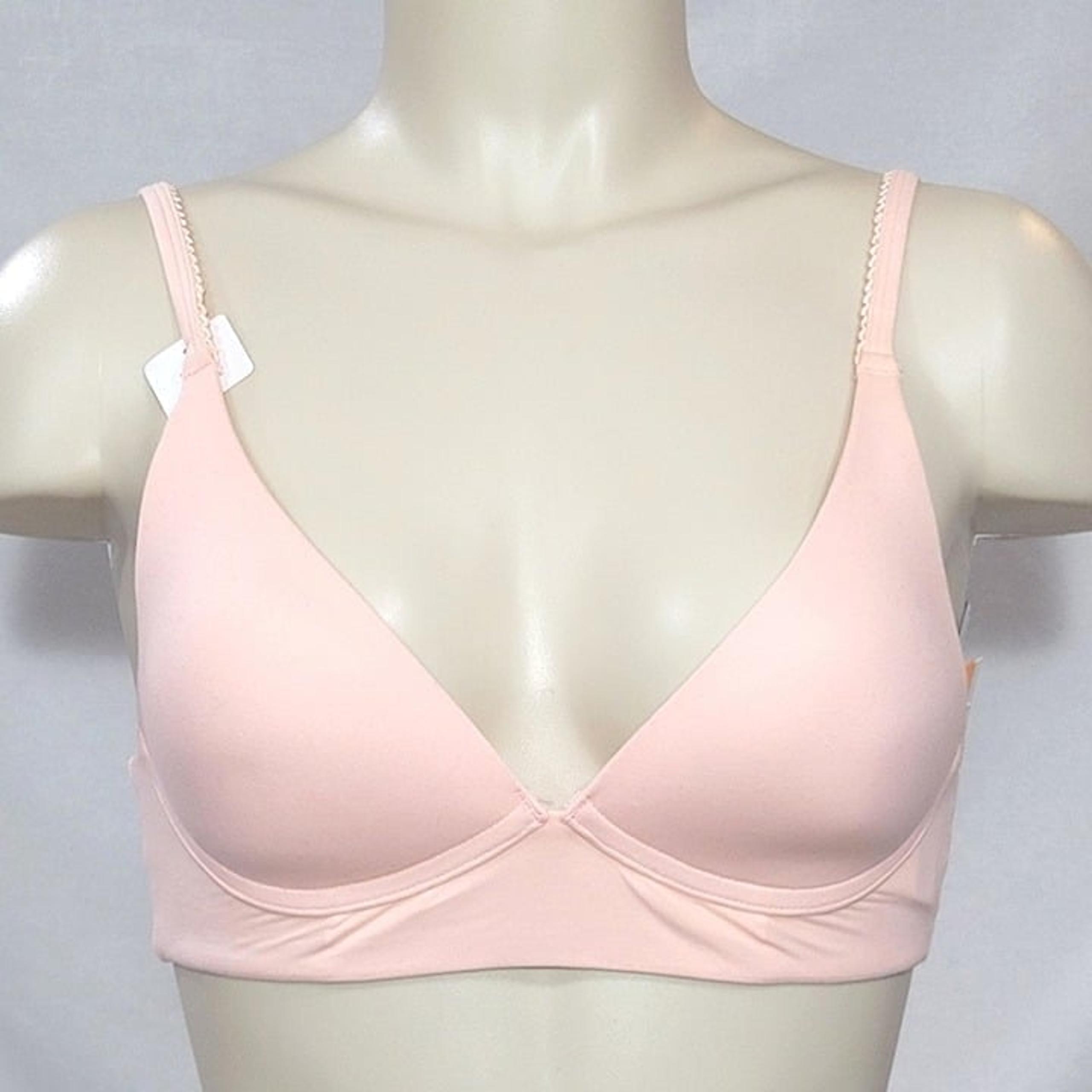 XS Gilligan OMalley Lightly Lined WireFree Lounge Bra Peach NWT