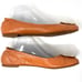 Tory Burch Serena Tan Brown Leather Snake Print Cap Toe Ballet Flats Size 9