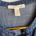 New eileen fisher denim sleeveless button down mandarin collar shift dress