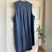 New eileen fisher denim sleeveless button down mandarin collar shift dress