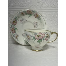 Pink Radfords Poppy Teacup And Saucer Bone China Fenton Made In England READ
