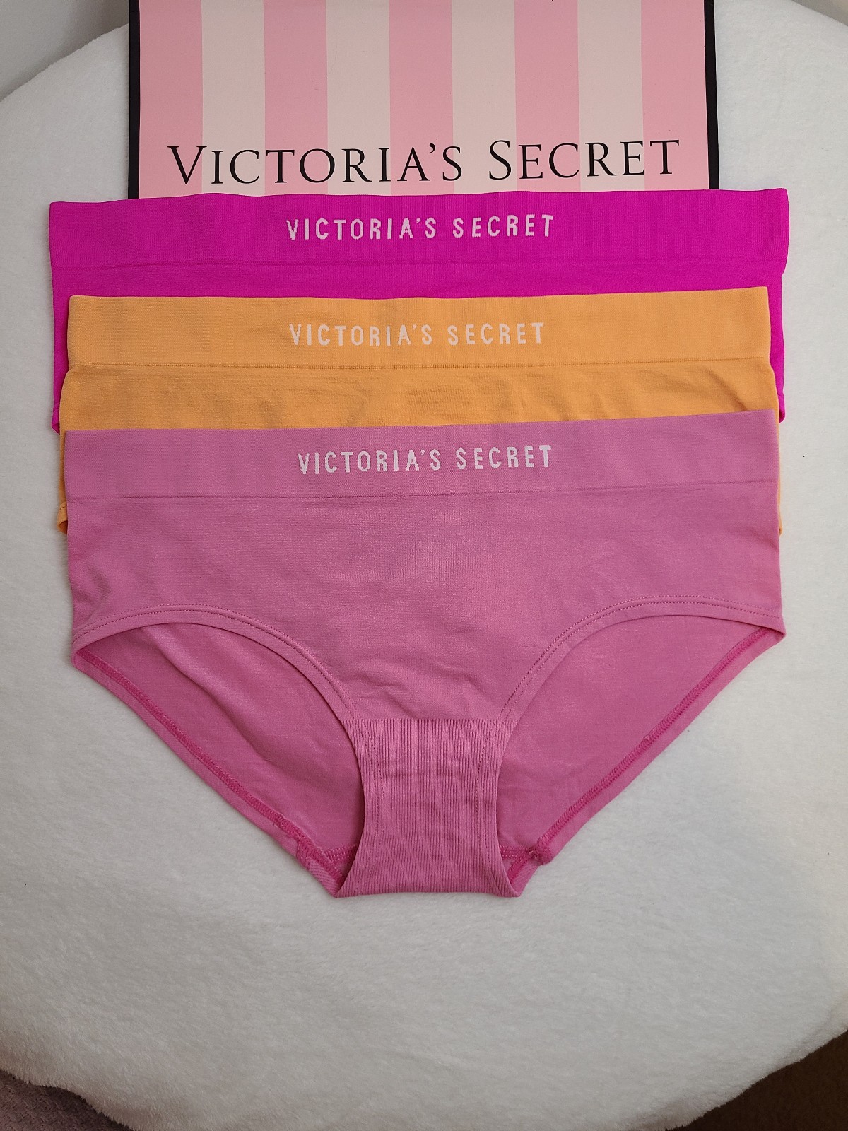 Victoria's Secret 3pk Seamless Stretch Hiphugger Panties Size Lg
