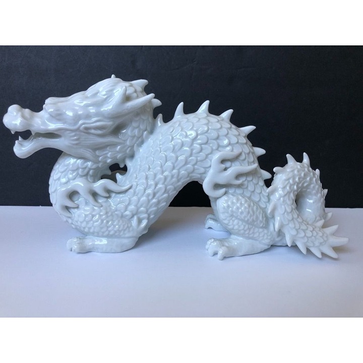 Vintage RARE Fitz and Floyd Accents White 20th Century Chinoiserie Dragon