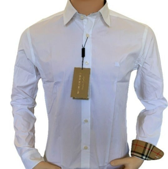 Burberry Men's Long Sleeve Modern Fit Shirt White