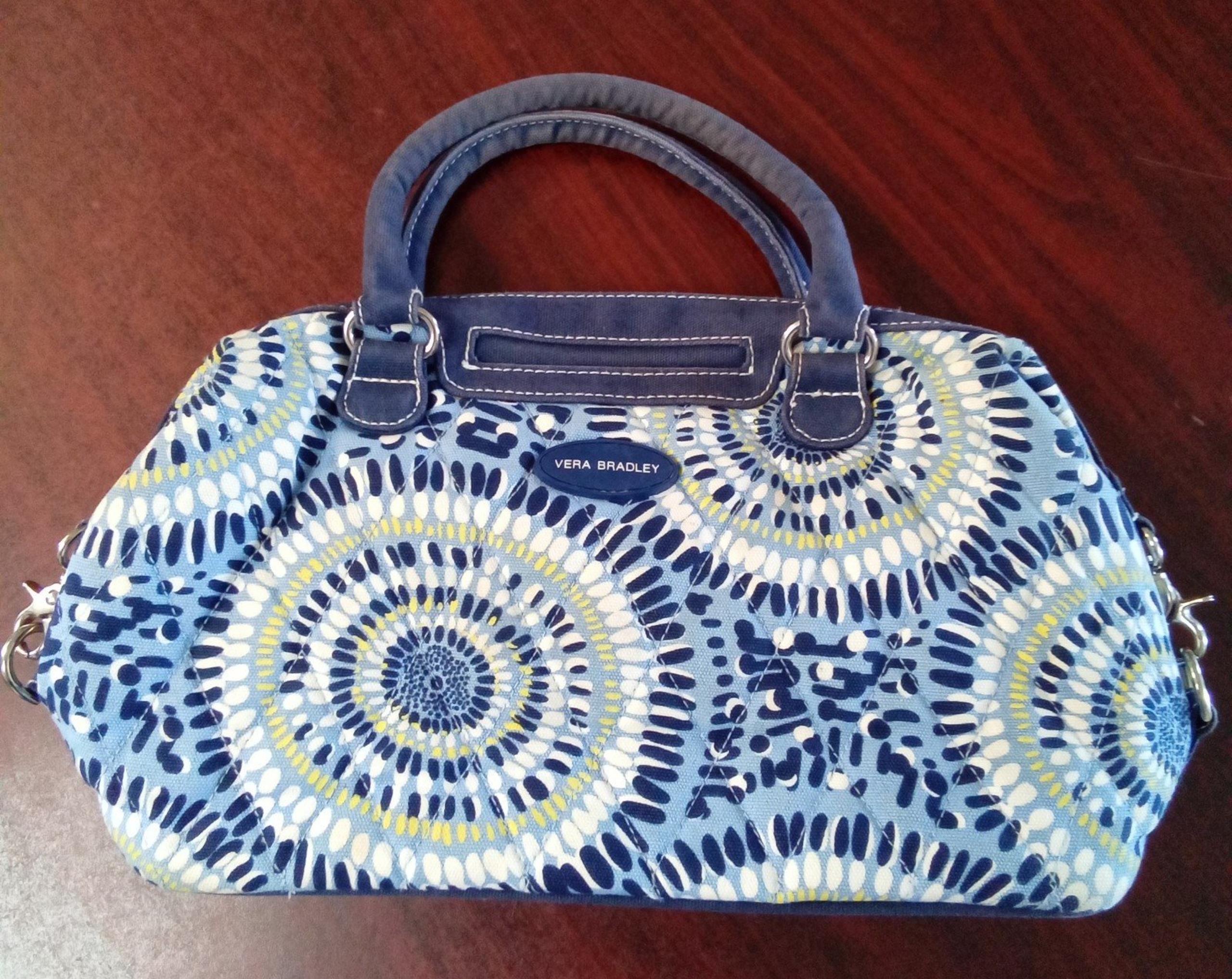 Starry Night Blue/White/Yellow Medium Tote Handbag - Vera Bradley
