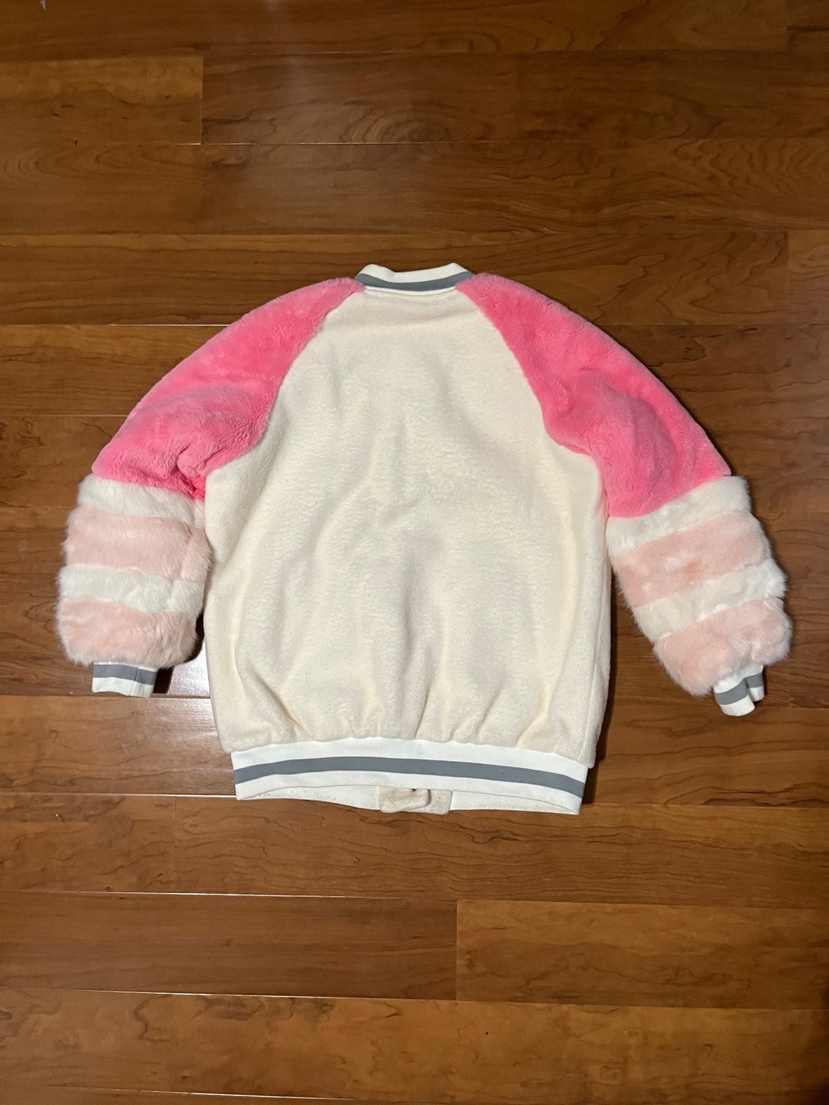 WMNS - unique varsity jacket baby pink/white