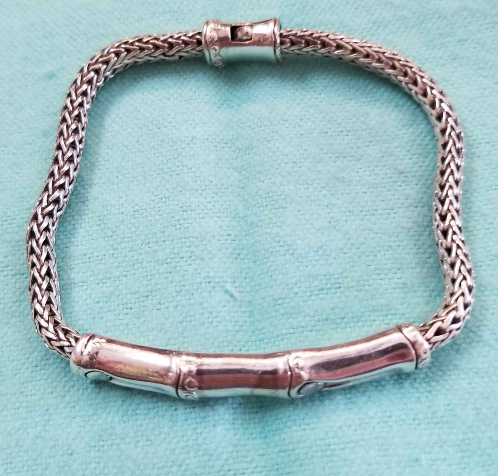Sterling silver bamboo style bracelet