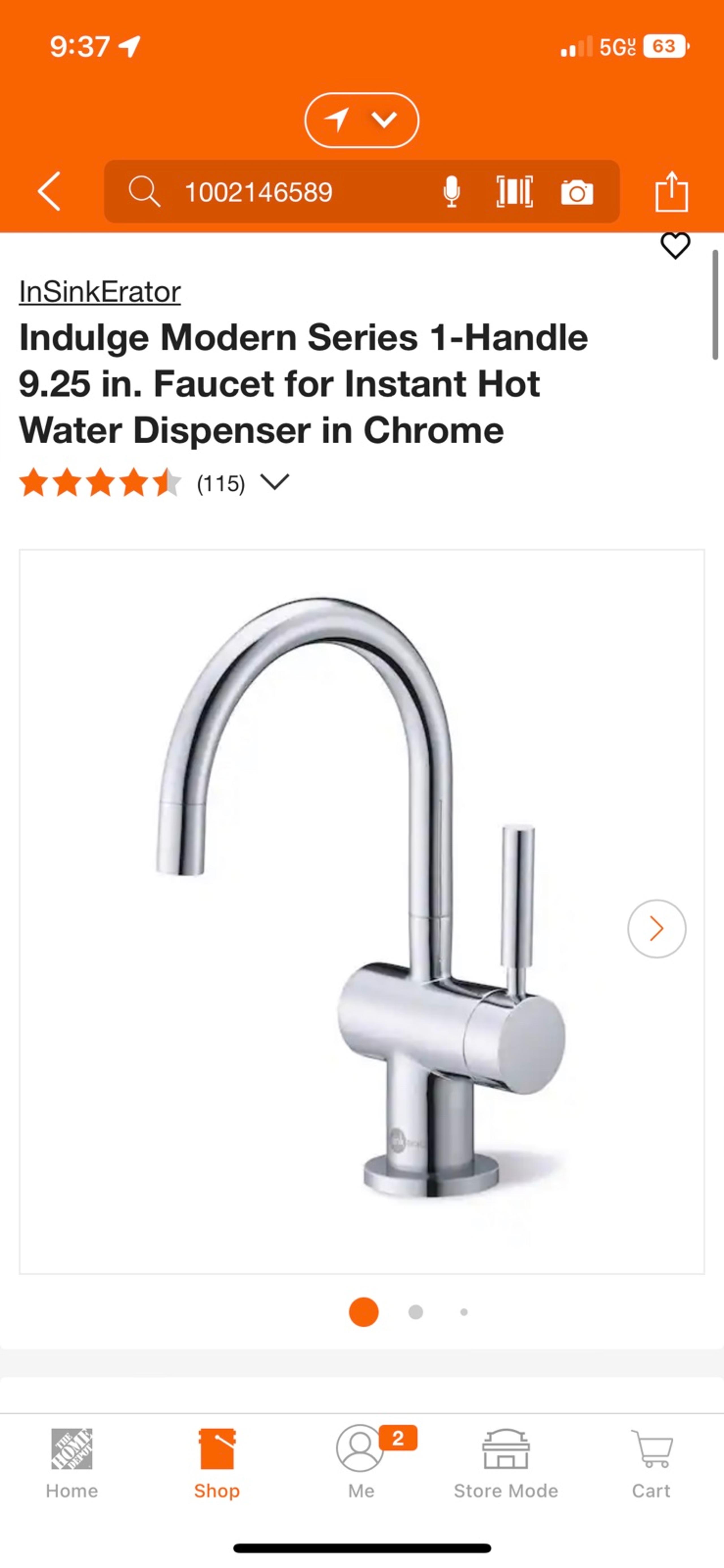 InSinkErator Indulge Modern Series 1-Handle 9.25 in. Faucet for Instant Hot Wate