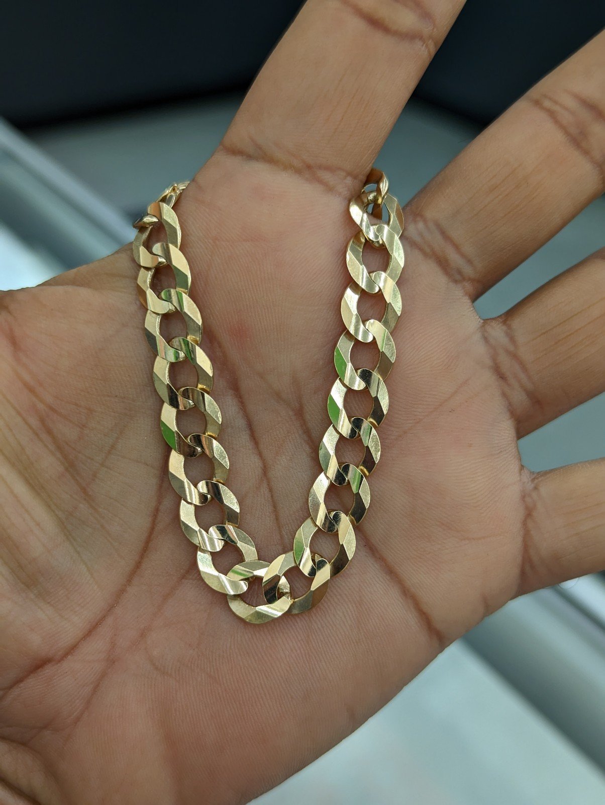 14kt Real Gold Solid Cuban Bracelet 8 Inches