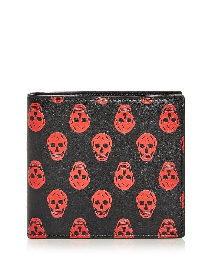 RARE alexander mcqueen red skull biker wallet