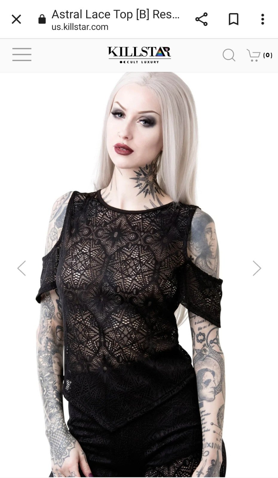 KillStar Astral Light women's top size Small Brand New