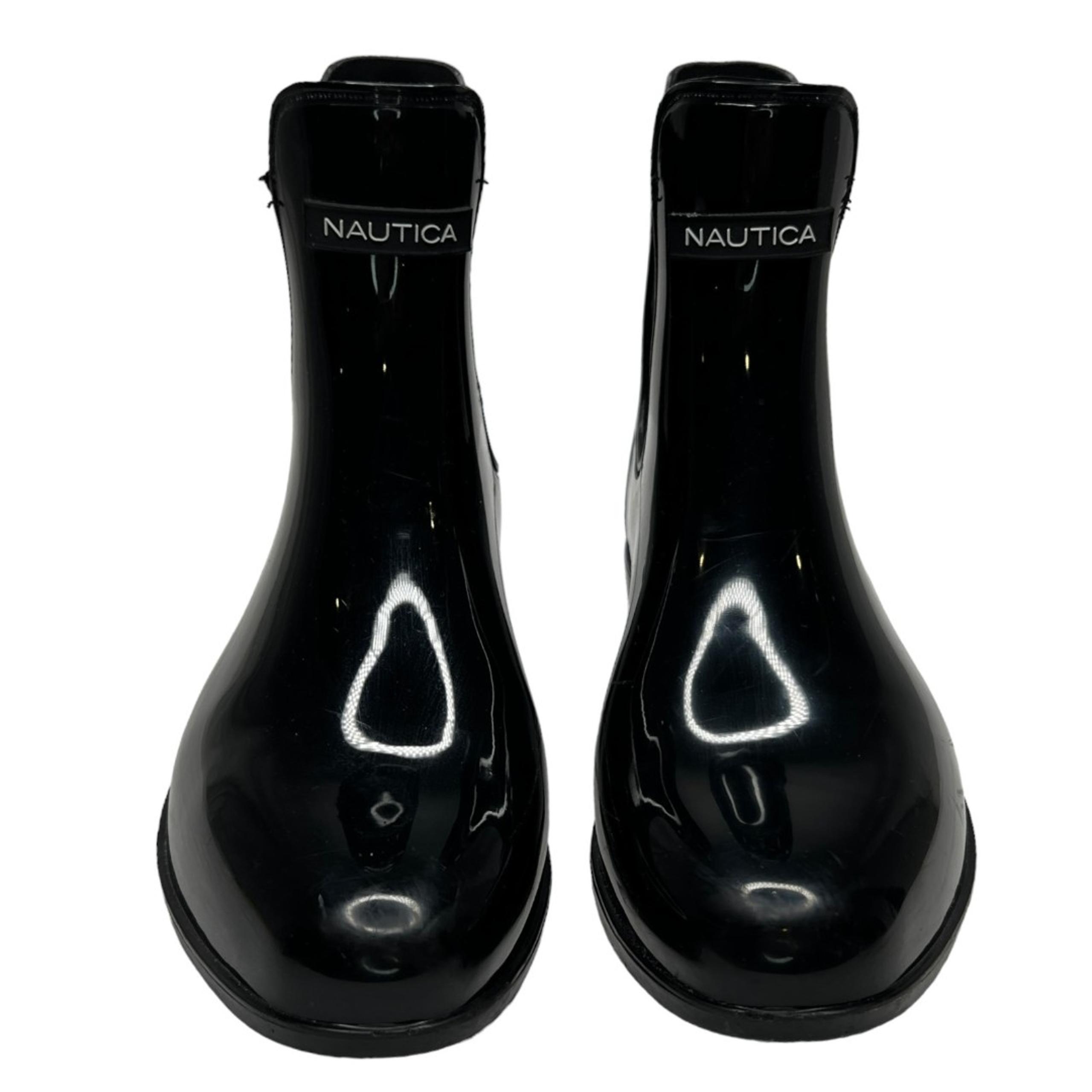 Nautica Rain Boots Shayna Chelsea Ankle Booties Black Rubber Casual Sz. 6