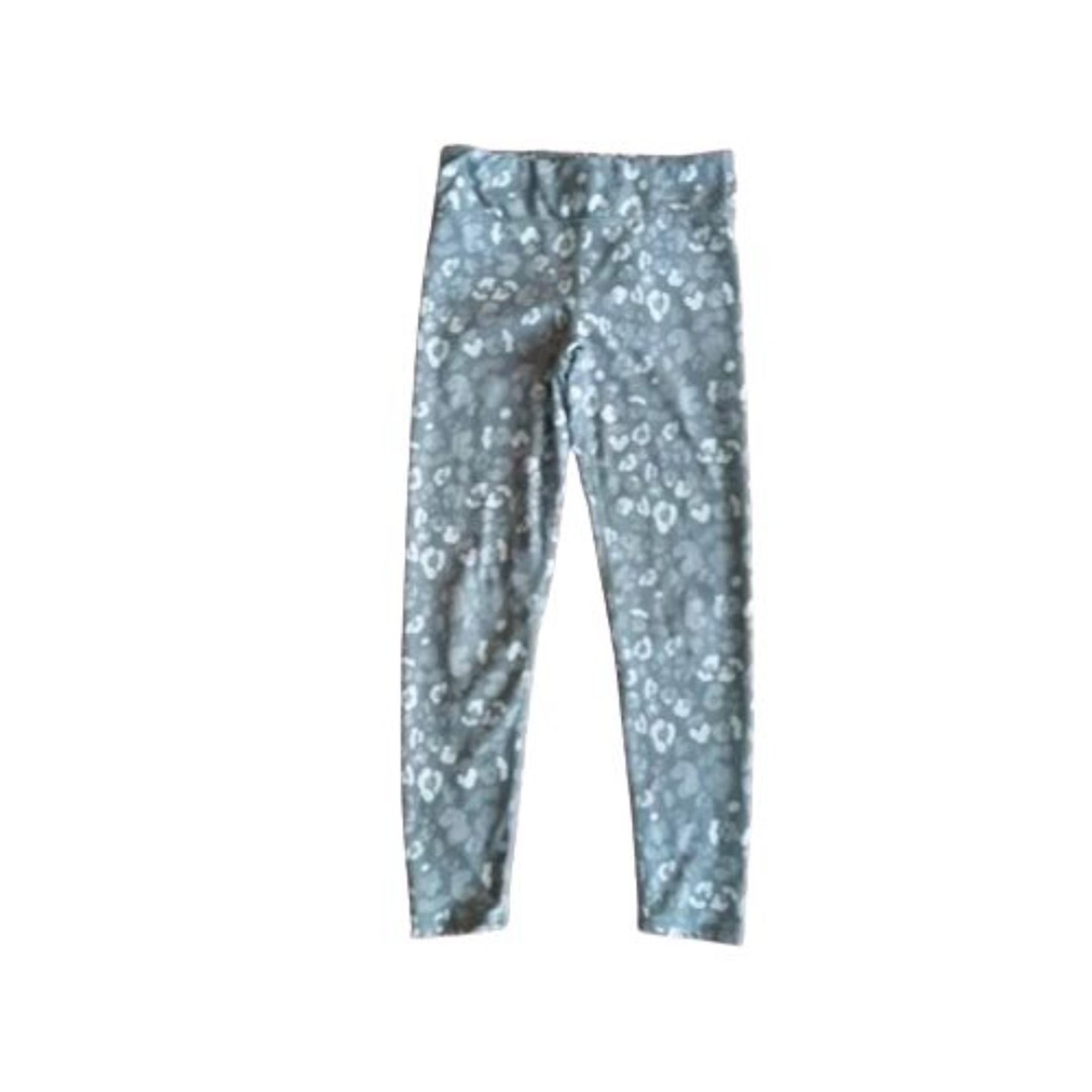 Eddie Bauer Pants Girls 10/12 Gray Animal Print Leggings Youth Kids