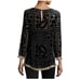 Calypso St Barth Top Mianette Black, Gold Velvet Burnout Long Sleeve Top Size XS