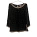 Calypso St Barth Top Mianette Black, Gold Velvet Burnout Long Sleeve Top Size XS