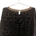Calypso St Barth Top Mianette Black, Gold Velvet Burnout Long Sleeve Top Size XS