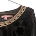 Calypso St Barth Top Mianette Black, Gold Velvet Burnout Long Sleeve Top Size XS
