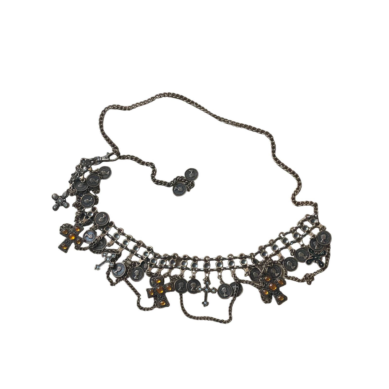 Elizabeth II Dei Gratia Regina Coin Belt Belly Dancing Belt Cross