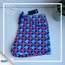 ST33LE - Printed Coast Swim Shorts - Navy/Fucsia Honey Comb (M)