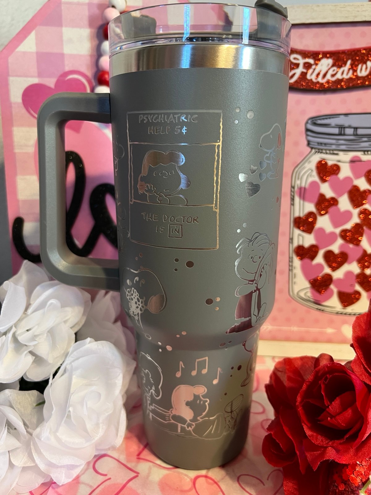 Tumbler 40oz engraved Snoopy Peanuts