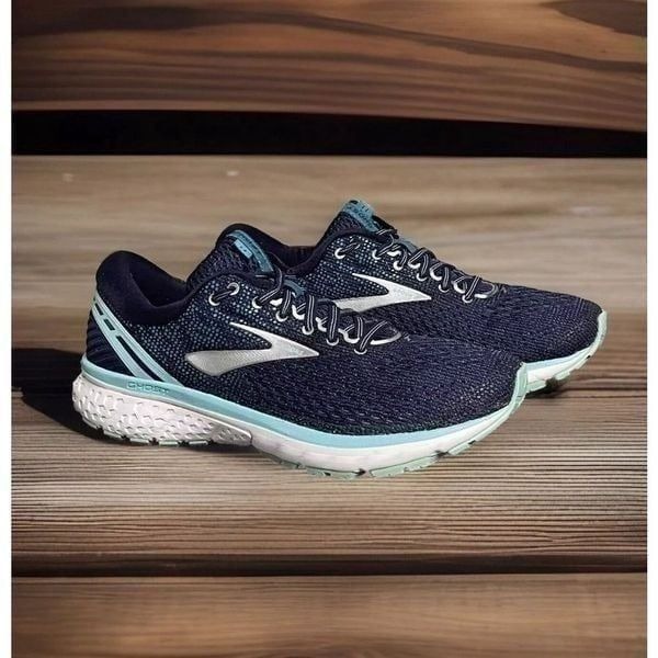 Brooks Ghost 11 1202771B493 Women's Navy Blue / Aqua Running Shoes Size 9.5B