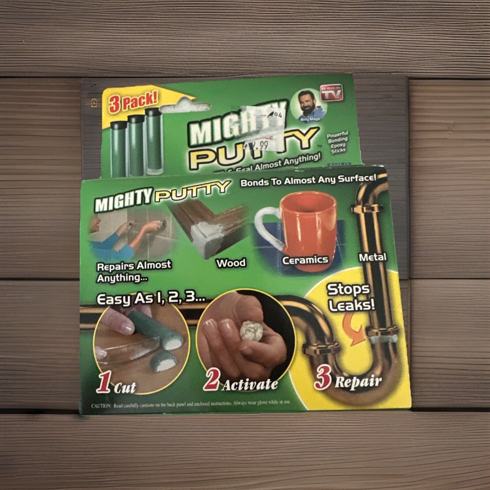 New MIGHTY PUTTY 3 Pack Bond & Repair Epoxy Stick As Seen On TV Billy Mays
